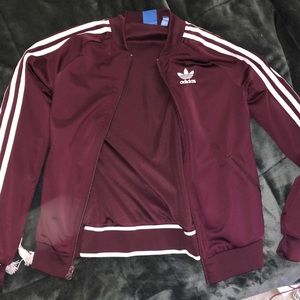 Burgundy Adidas Track Jacket XS
